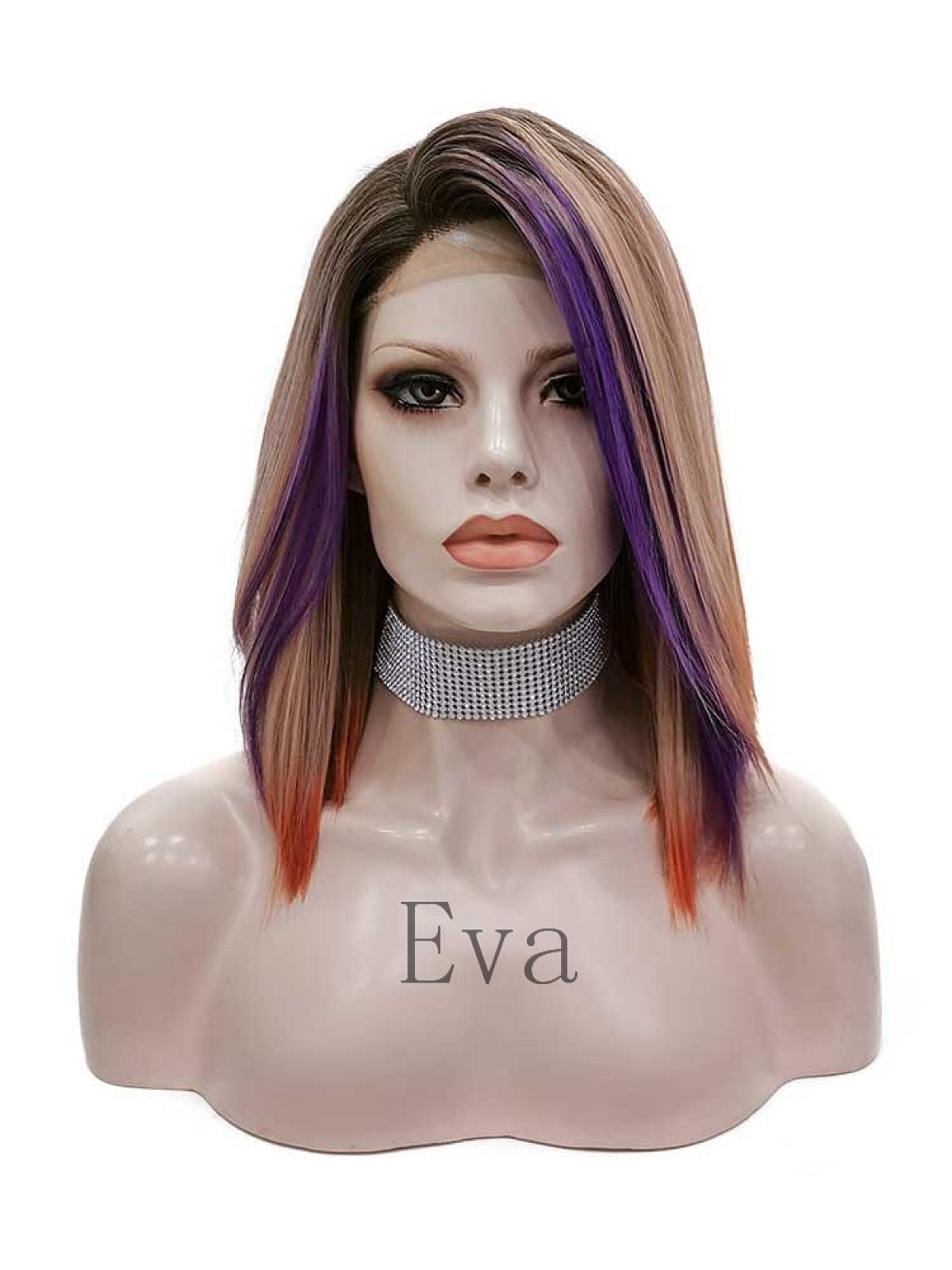 Evahair Ombre Blonde Shoulder Length Synthetic Lace Front Wig All
