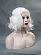 EvaHair White Wavy Bob Synthetic Lace Front Wig