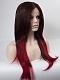 Brown to Red Ombre Color High Quality Synthetic Lace Front Wig