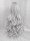 Evahair 2022 New Style Silvery White Long Wavy Synthetic Wig with Bangs