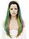 Mixed Colorful Wavy Long Synthetic Lace Front Wig 