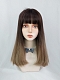 Evahair 2021 New Style Blackish Brown to Blonde Ombre Medium Straight Synthetic Wig with Bangs