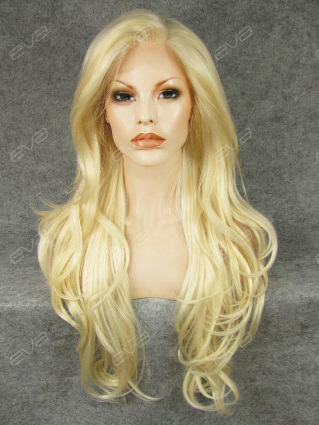 Princess Golden Blonde Wavy Synthetic Lace Front Wig - All ...