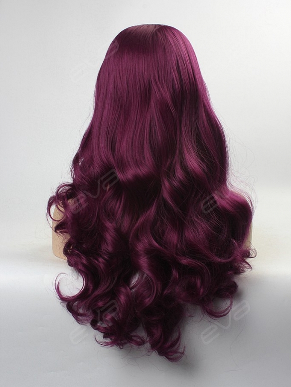 Fuchsia / Deep Pink Long Straight Synthetic Lace Front Wig