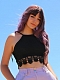 Evahair Purplish-Pink to Brown Ombre Long Wavy Synthetic Wig with Bangs