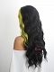 Evahair Black and Fore Yellow Long Wavy Synthetic Lace Front Wig