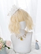 Evahair Puff Cream Color Bob Wavy Synthetic Wig with Bangs