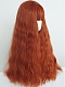 Evahair Dark Orange Long Wavy Synthetic Wig with Bangs