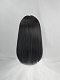 Evahair Black and Grey Medium Length Straight Synthetic Wig with Bangs
