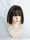 Evahair 2021 New Style Black and Golden Mixed Color Short Straight Synthetic Wig with Bangs