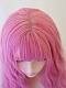 Evahair 2021 New Style Lolita Pink Long Wavy Synthetic Wig with Bangs