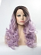 Lilac Purple Ombre Long Wavy Synthetic Lace Front Wig