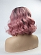 Pink Wavy Lob Synthetic Lace Front Wig