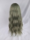 Evahair Cute Green Long Wavy Synthetic Wig with Bangs