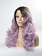 Lilac Purple Ombre Long Wavy Synthetic Lace Front Wig