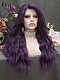 Evahair Dark Purple Long Wavy Synthetic Lace Front Wig