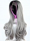 Evahair 2021 New Style Grey Long Wavy Synthetic Lace Front Wig with Dark Root