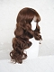 Evahair Brown Long Wavy Synthetic Wig with Wispy Bangs