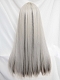 Evahair 2021 New Style Grey and Black Mixed Color Long Straight Synthetic Wig with Bangs