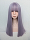 Evahair 2021 New Style Calamus Purple Long Straight Synthetic Wig with Bangs