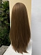 Preorder--2021 New Style White and Brown Mixed Color Long Straight Synthetic U-Part Lace Wig