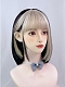 Evahair 2021 Special Offer Black and Blonde Mixed Color Short Straight Synthetic Wig with Bangs