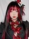 Evahair Trendy Gothic Black and Red Mixed Color Long Striaght Synthetic Cosplay Wig with Bangs