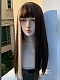 Evahair 2021 New Style Brown and Side Blonde Long Straight Synthetic Wig with Bangs