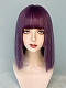 Evahair 2021 New Style Purple Short Straight Synthetic Wig with Bangs and Layered Hime Cut