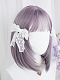 Evahair Grayish Purple Shoulder Length Bob Straight Synthetic Wig with Bangs