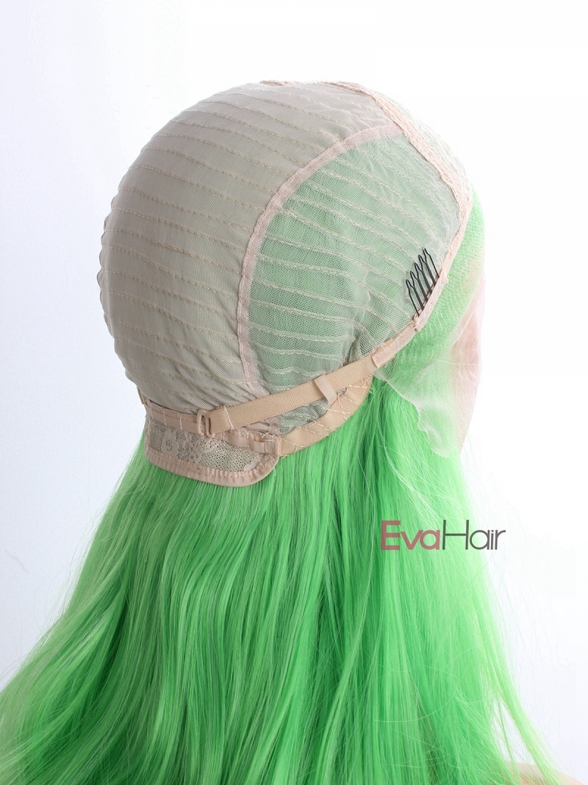 Evahair Green and Fore Pink Long Straight Synthetic Lace Front Wig 