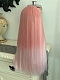 Evahair 2021 New Style Pink to White Ombre Long Straight Synthetic Wig with Bangs