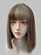 Evahair 2021 New Style Brown and Green Short Straight Synthetic Wig with Bangs