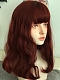 Evahair 2021 New Style Dark Orange Medium Wavy Synthetic Wig with Bangs