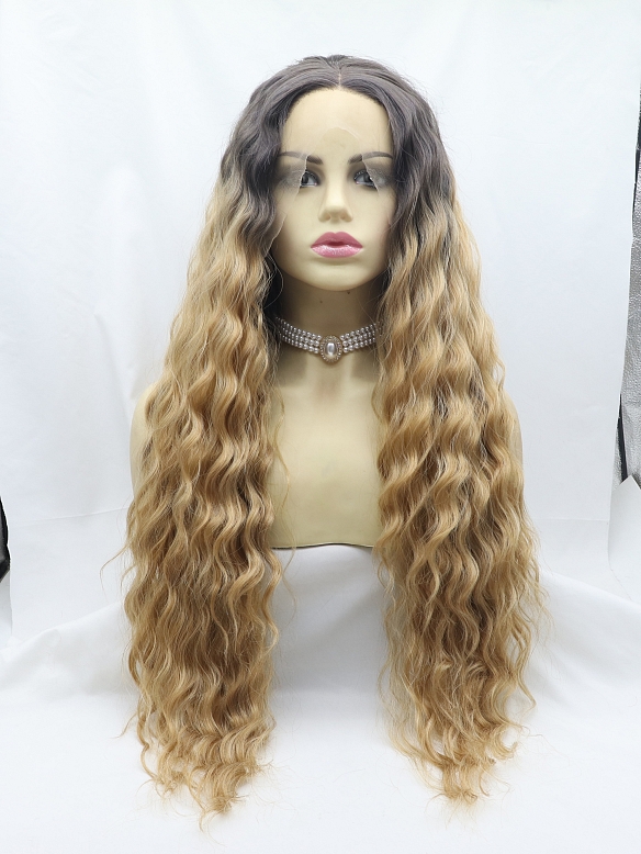 Grey to Blonde Ombre Lolita Synthetic Lace Front Wig