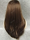 Brown Long Straight Layered Cut Casual Look Synthetic Lace Front Wig