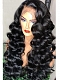 Evahair Fashion Style Black Long Big wave Synthetic Wig