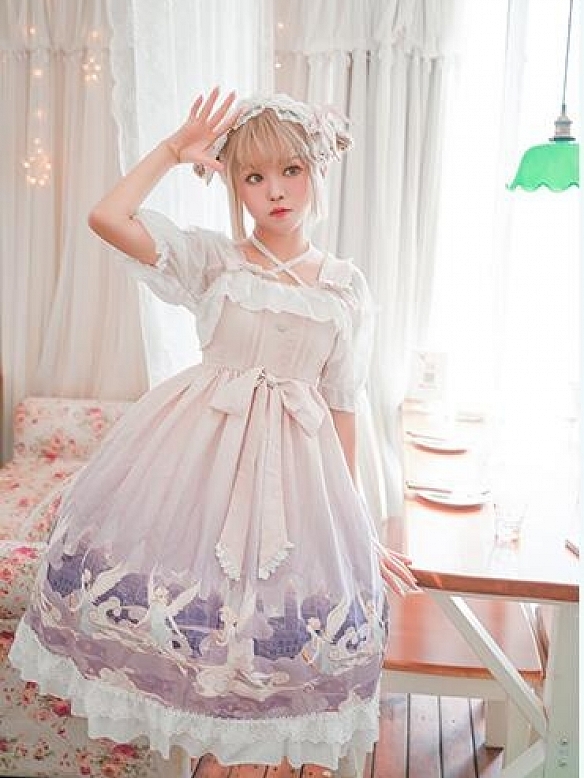 Evahair New Style purple Angel Style Lolita Dress OP