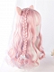 Evahair Pink Mixed Color Long Wavy Synthetic Wig with Bangs