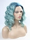 Teal Green Wavy Bob Synthetic Lace Front Wig