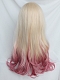 Evahair 2021 New Style Blonde to Pink Ombre Long Wavy Synthetic Wig