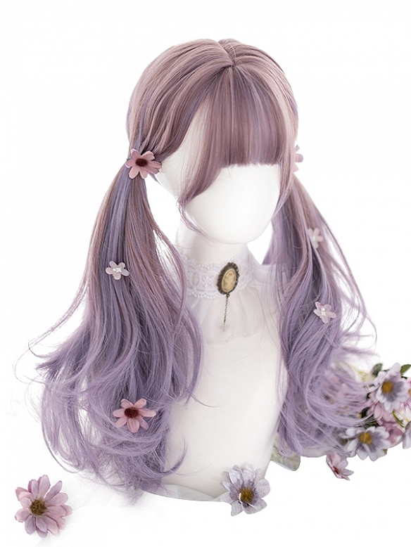 Lolita Maiden Purple Gradient Long Wavy Wig