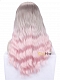 Pink Ombre Long Wavy Synthetic Lace Front Wig