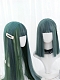 Evahair Blue and Green Mixed Color Medium Length Straight Synthetic Wig with Bangs