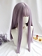 Evahair Purple Long Straight Synthetic Wig with Bangs