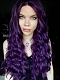 Evahair Dark Purple Long Wavy Synthetic Lace Front Wig