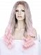 Pink Ombre Long Wavy Synthetic Lace Front Wig