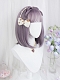 Evahair Grayish Purple Shoulder Length Bob Straight Synthetic Wig with Bangs