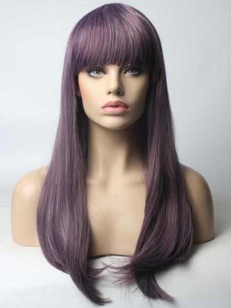 2018 Mixed Purple New Color Synthetic Wig with Bangs - All ...