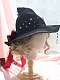 Evahair 2021 Halloween Special Offer Black Witch Hat with Burgundy Bow
